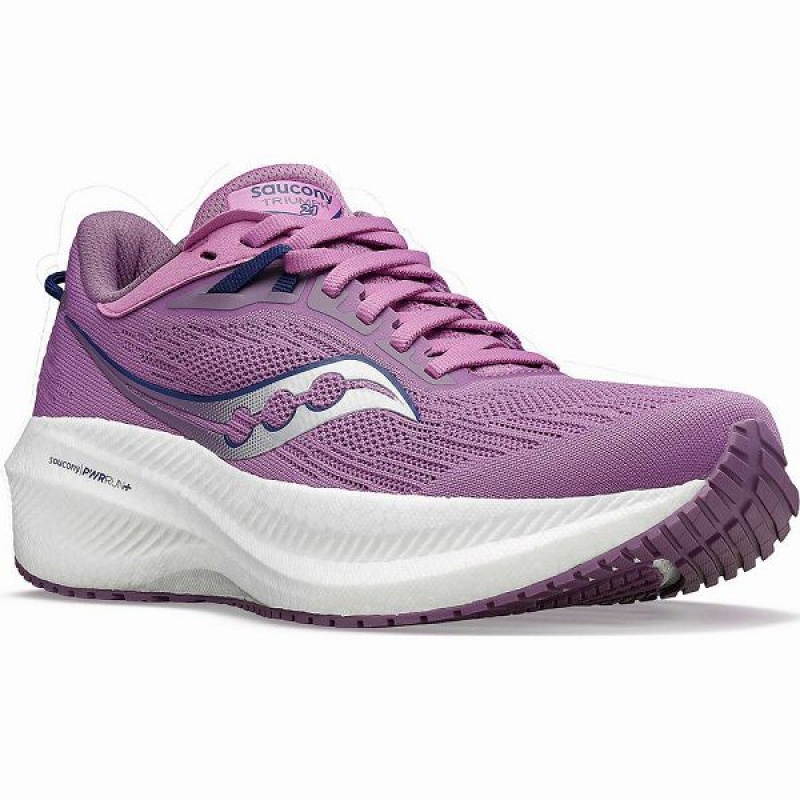 Women's Saucony Triumph 21 Running Shoes Purple / Indigo | YPCREGK-89