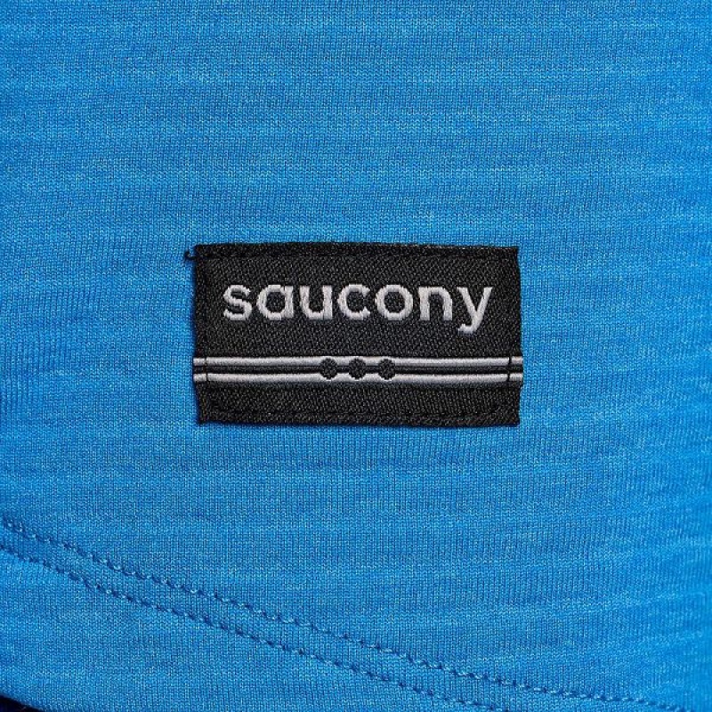 Women's Saucony Triumph 3D 1/2 Zip Tops Blue | ZJYDMXA-57