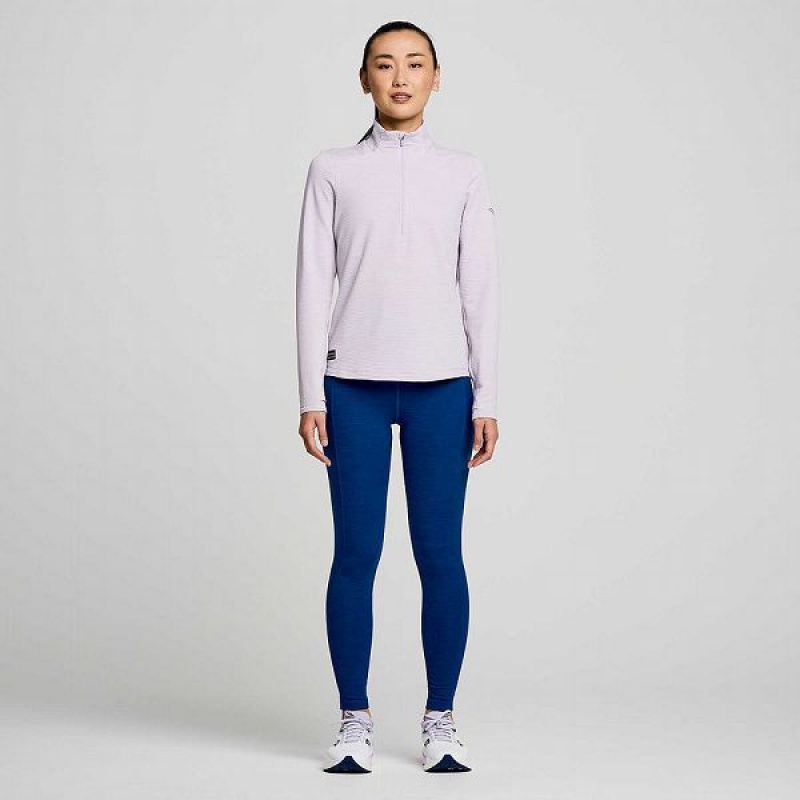 Women's Saucony Triumph 3D 1/2 Zip Tops Purple | CDLZESY-70