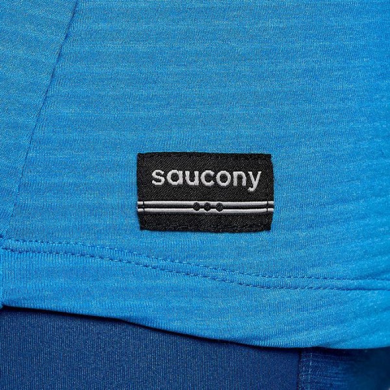 Women's Saucony Triumph 3D Crew T Shirts Blue | IJDFACW-84