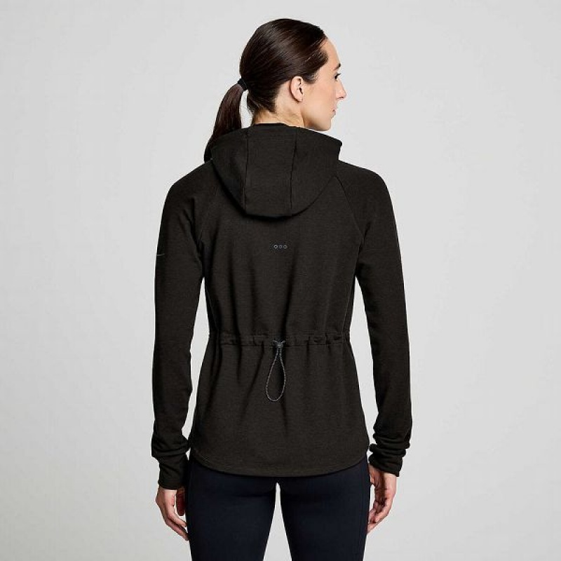 Women's Saucony Triumph Tunic Hoodie Black | WXSHLBI-56