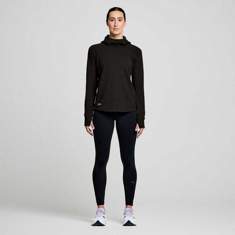 Women's Saucony Triumph Tunic Hoodie Black | WXSHLBI-56