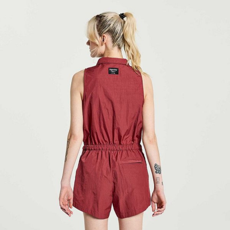 Women's Saucony Unwind Romper Jumpsuit Apple Butter | SHQKMLC-97