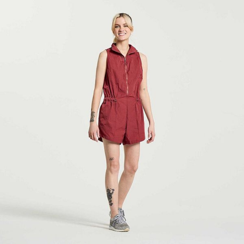 Women's Saucony Unwind Romper Jumpsuit Apple Butter | SHQKMLC-97