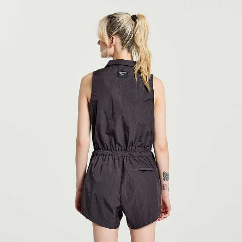 Women's Saucony Unwind Romper Jumpsuit Basalt | BKQXNAS-45