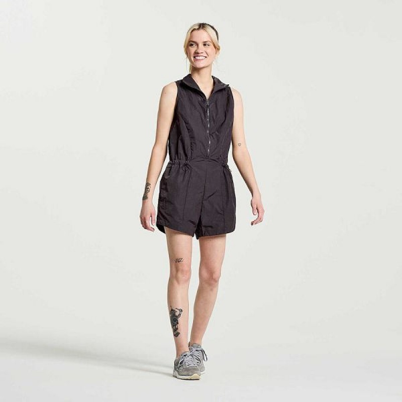 Women's Saucony Unwind Romper Jumpsuit Basalt | BKQXNAS-45