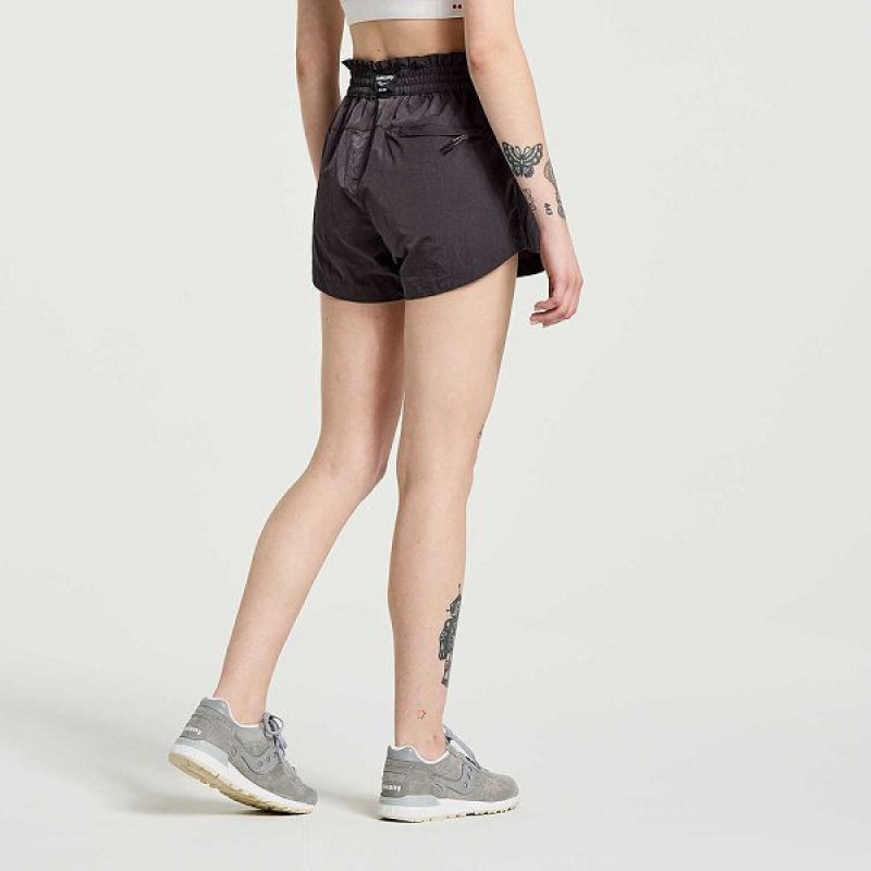 Women's Saucony Unwind Shorts Black | PLNQSWA-81