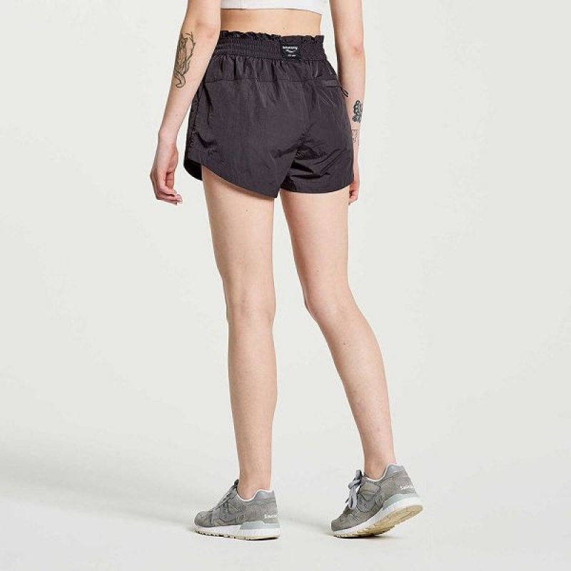 Women's Saucony Unwind Shorts Black | PLNQSWA-81