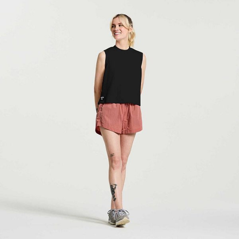 Women's Saucony Unwind Sleeveless Tops Black | KDIHWTX-48