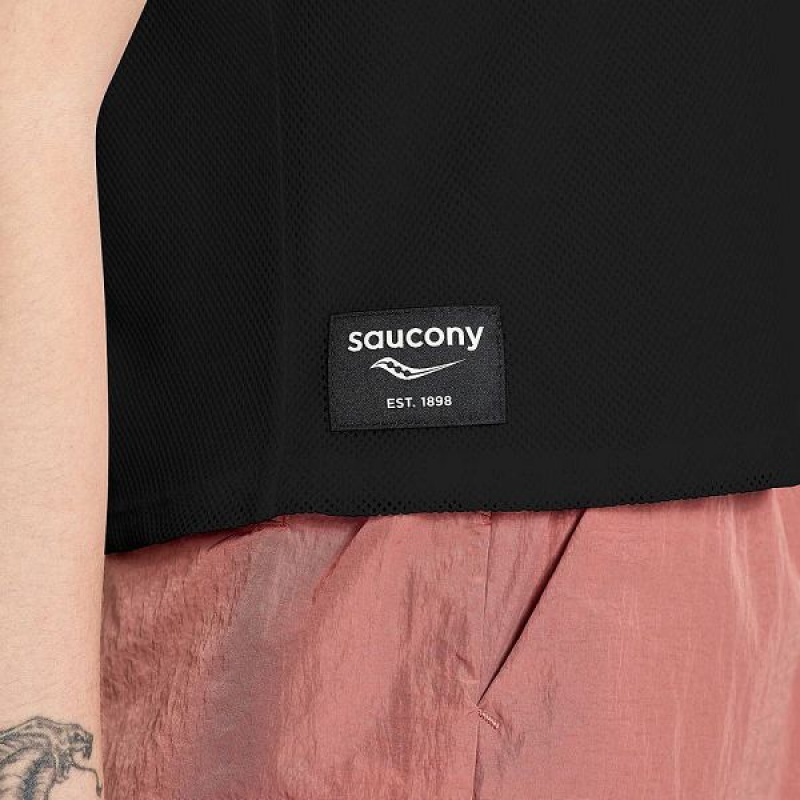 Women's Saucony Unwind Sleeveless Tops Black | KDIHWTX-48