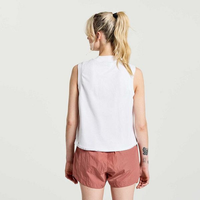 Women's Saucony Unwind Sleeveless Tops White | JGCKQMI-27