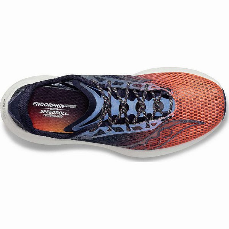 Women's Saucony VIZIPRO Endorphin Pro 3 Running Shoes Orange / Navy | CVZQEAT-54