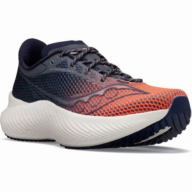 Women's Saucony VIZIPRO Endorphin Pro 3 Running Shoes Orange / Navy | CVZQEAT-54