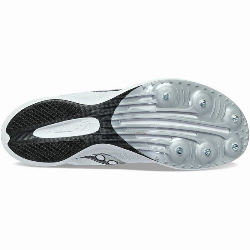 Women's Saucony Velocity MP Spikes Shoes White / Silver | HVUBKCJ-81