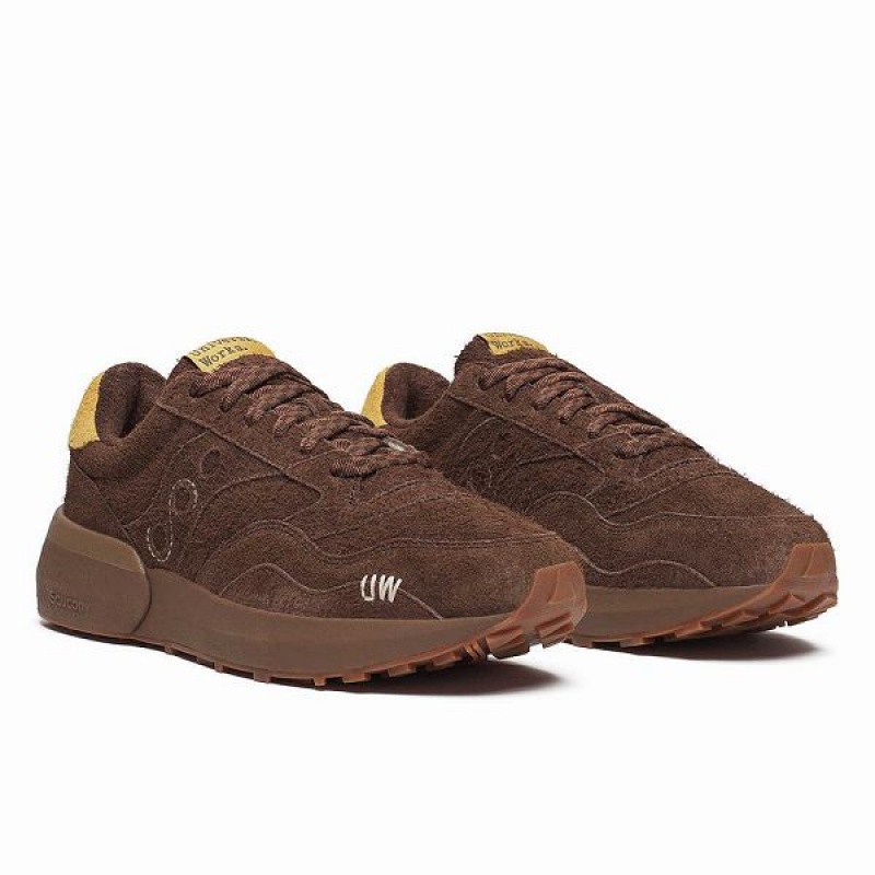 Women's Saucony X Universal Works Jazz NXT Sneakers Brown | BPUNQHZ-13