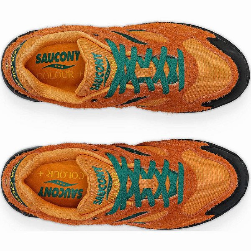 Women's Saucony x Colour Plus Grid Shadow 2 Sneakers Brown Green | OZSTHQM-32