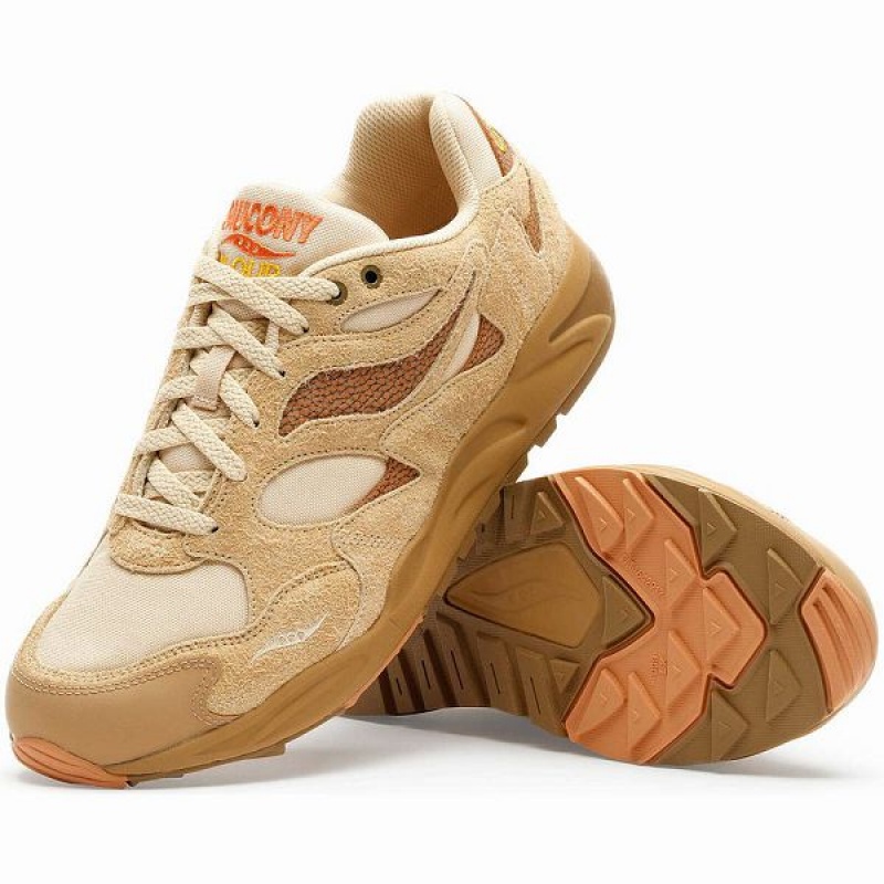 Women's Saucony x Colour Plus Grid Shadow 2 Sneakers Brown | LJKYGUV-10